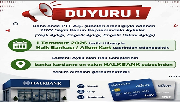 SYDV’DEN ENGELLİ VE YAŞLI AYLIĞI ALANLAR İÇİN ÖNEMLİ DUYURU